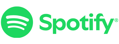 The image displays the green Spotify logo with text. Recognizable by its distinctive circular symbol, it represents the popular music streaming service.